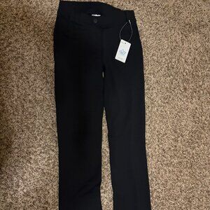 Yogipace Black Pants XS Xtra Small Pull On Stretch NWOT NEW Pockets Nylon Blend